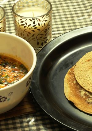 A picture of Super Fast Wheat Dosa -Why go through the chapati making procedure?.