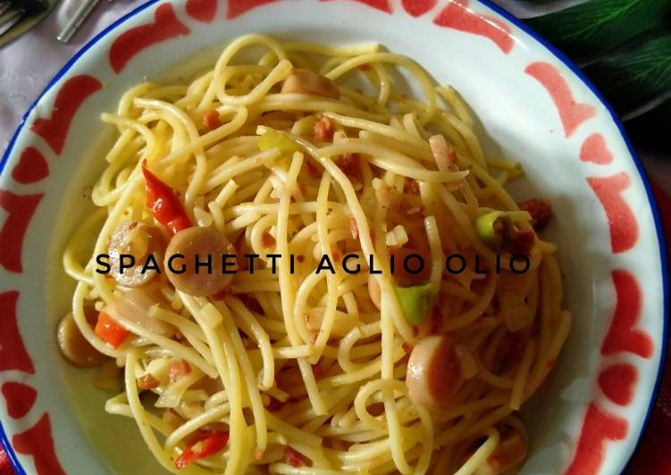 Langkah Mudah untuk Membuat Spaghetti aglio olio, Enak Banget
