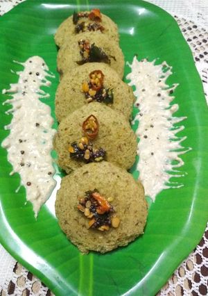 A picture of Whole moong dal idli.