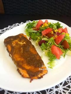 Una foto de Salmón al horno con salsa cajùn