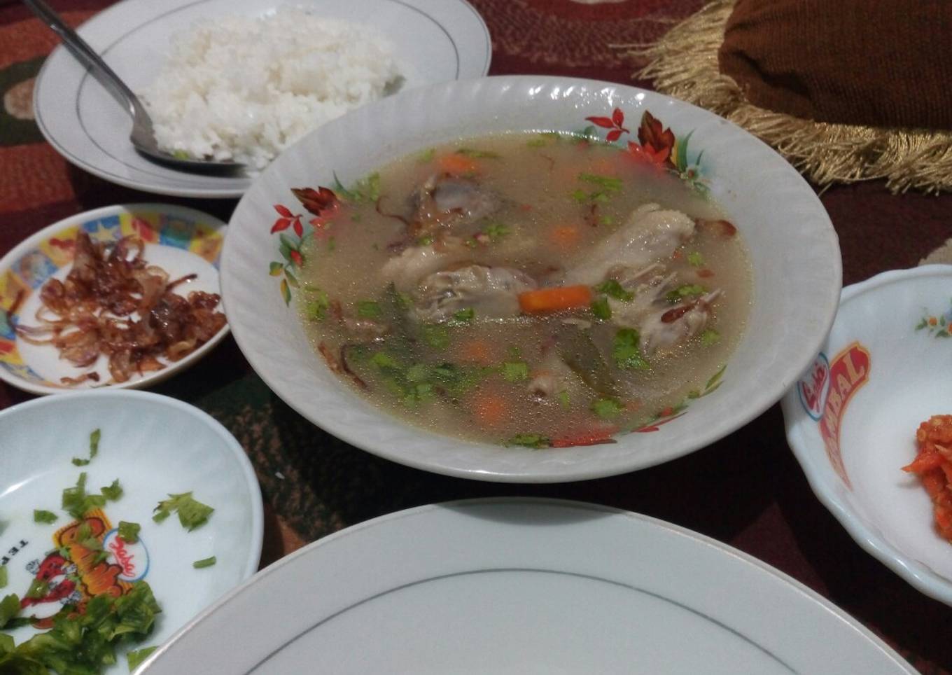 Sup ayam (siram sambel)