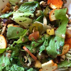 A picture of Tuna Fish, Lentils and Peach Salad.