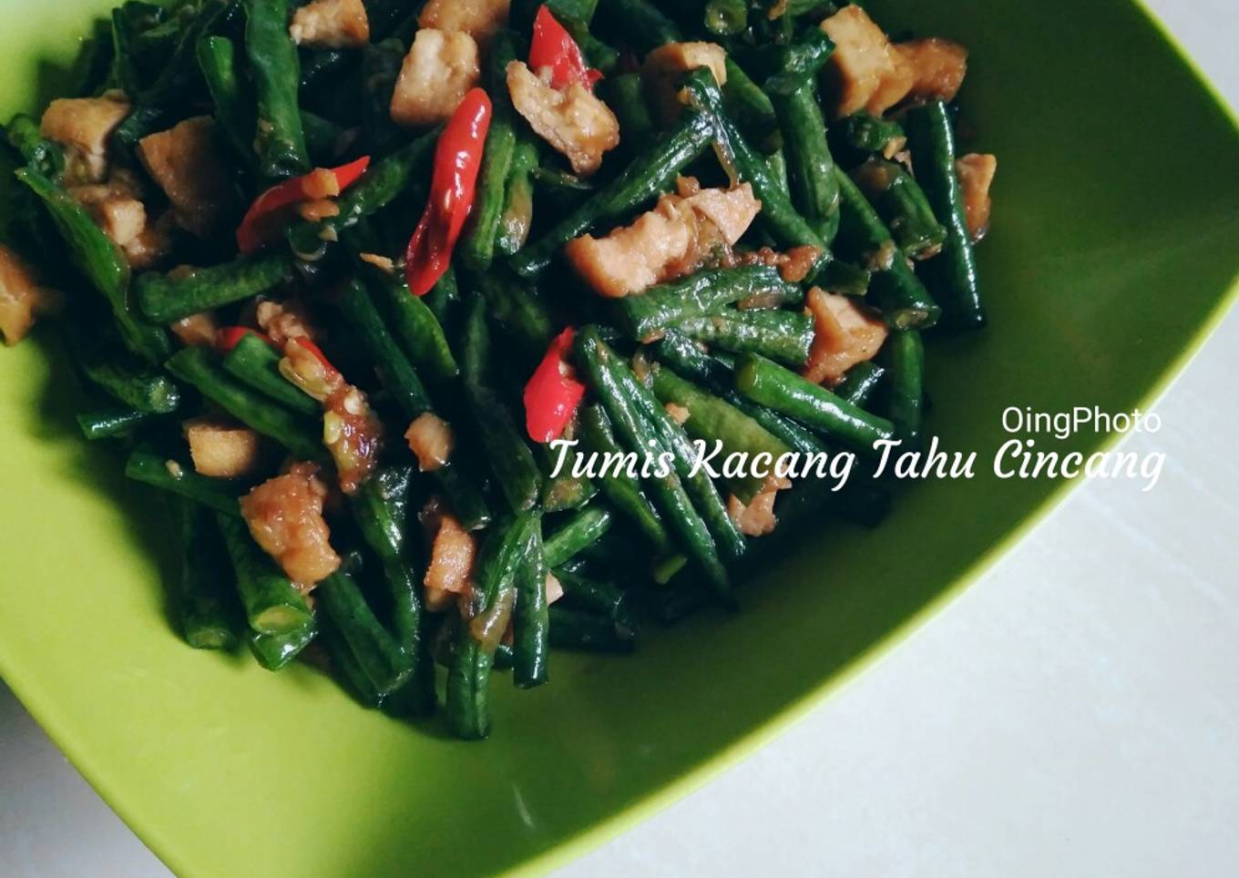 Tumis Kacang Tahu Cincang