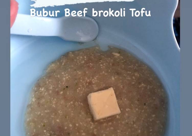 Resep MPASI bubur beef brokoli tofu with keju, Enak