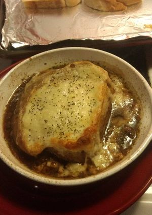 A picture of Scain's French Onion Soup.