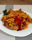Arroz con patas mollejas y cuellos de pollo