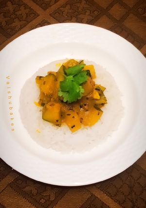 A picture of Pumpkin Curry (भोपळ्याची रस्सा भाजी).