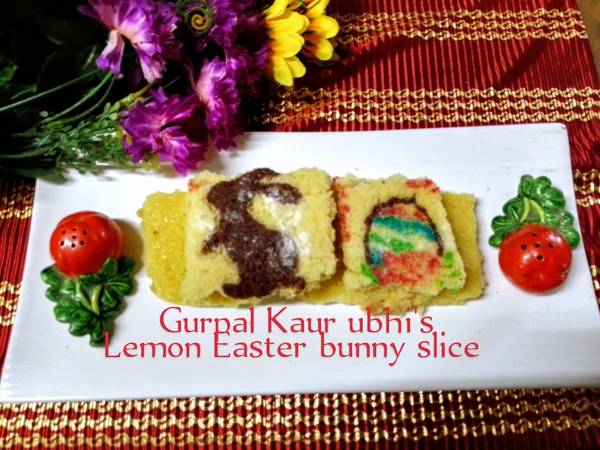 Lemon Easter bunny slice 🍋with pattern