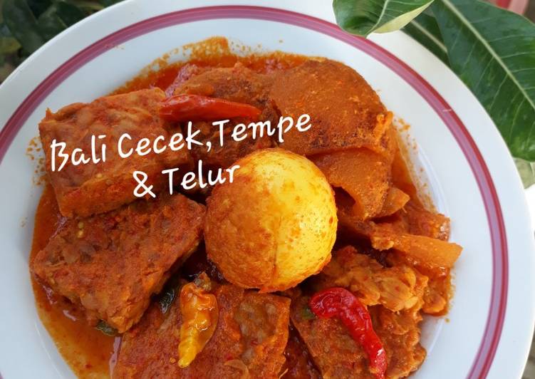 Cecek, Tempe & Telur Bumbu Bali