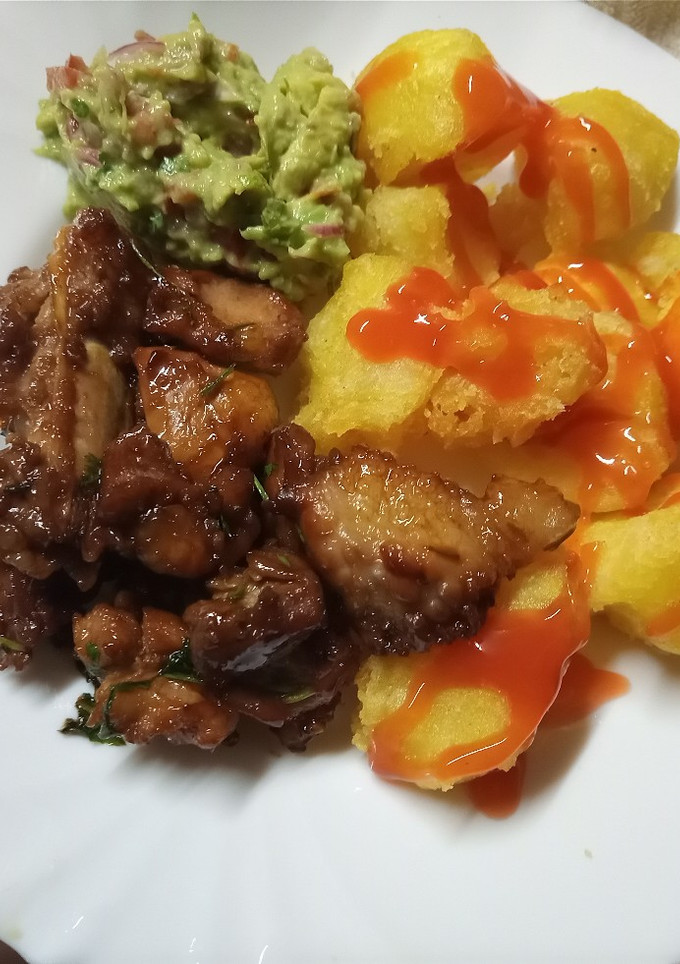 A picture of Pork in honey and soy sauce.