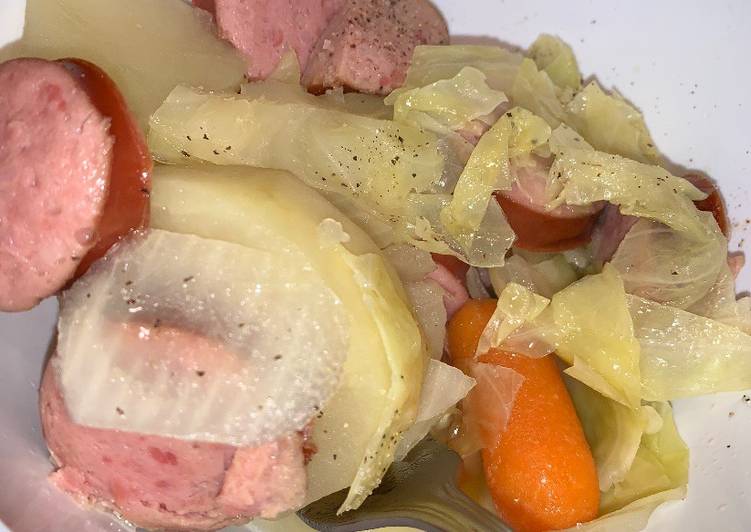 Recipe of Award-winning Slow Cooker cabbage, sausage, &amp; potatoes