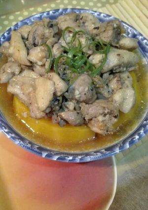 Foto resep Labu kuning steam ayam tausi