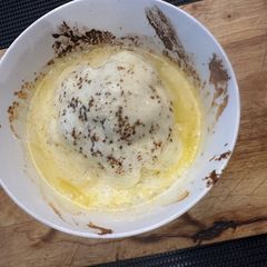 A picture of Quick and Simple (and delicous) Califlower Cheese. Yummy.