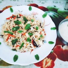 Herbed Basil Pasto and Basil Pasto yummy vegetable rice A picture of Herbed Basil Pasto and Basil Pasto yummy vegetable rice.
