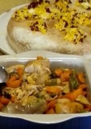 عکسی از دستور خوراک مرغ با زرشک پلو