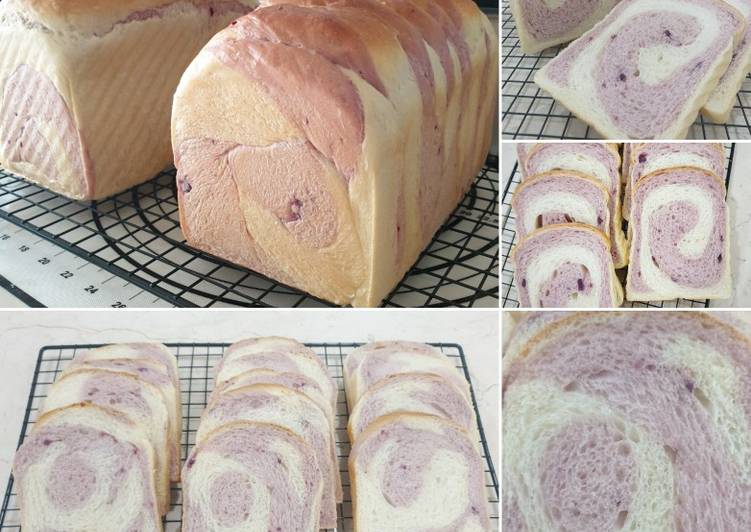 Swirl Loaf Bread - roti tawar ubi ungu 2 motif