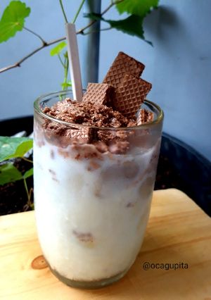 Foto resep Es susu wafer
