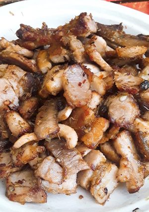 Hình của món Ba rọi chiên sả ớt.