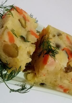 O poză a rețetei Salată de cartofi cu morcovi (de post).