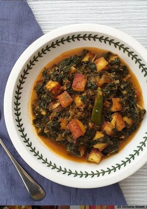 A picture of Spinach with Paneer (v).
