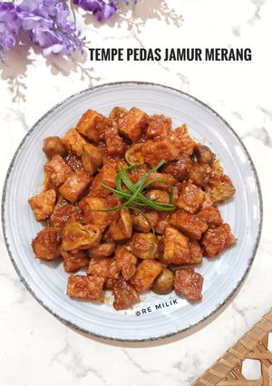 Foto resep 658. Tempe Pedas Jamur Merang