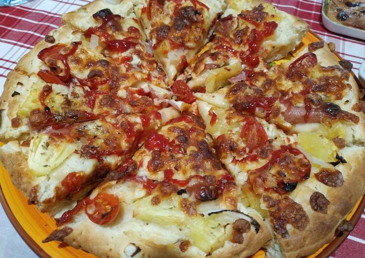Resep masakan Pizza Sosis Nanas | Langkah Membuat Pizza Sosis Nanas Yang Lezat Sekali