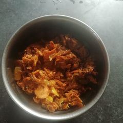 A picture of Karela shredded.
