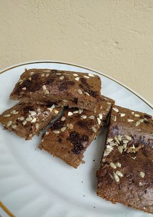 Una foto de Brownie de plátano saludable🍫🍌