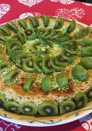 Une photo de Cheesecake aux kiwis du jardin