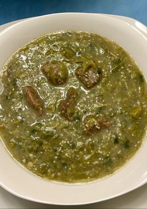 A picture of Sudanese Bamya Mafrooka with Beef.