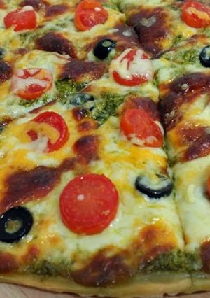 Una foto de Pizza al pesto