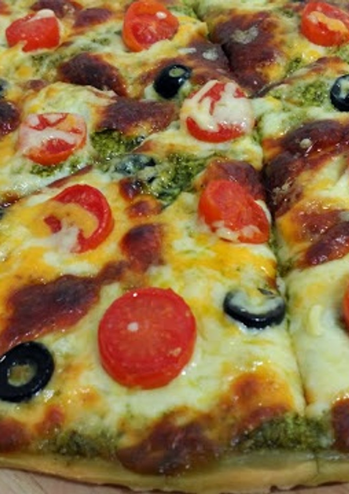 Una foto de Pizza al pesto