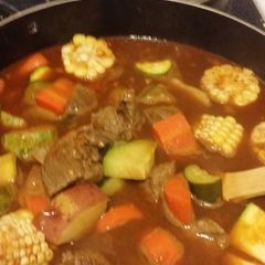A picture of Slo simmer beef soup.