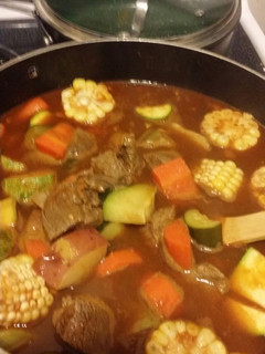 A picture of Slo simmer beef soup.