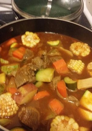 A picture of Slo simmer beef soup.