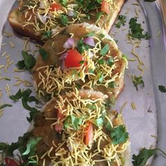 A picture of Bombay masala open toast sandwich.
