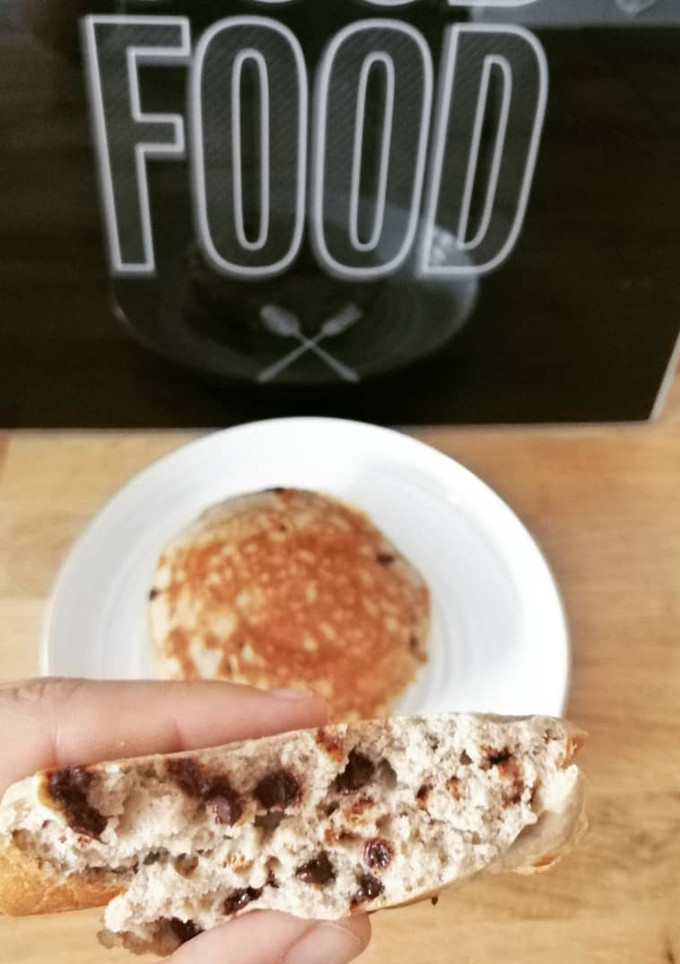 Une photo de Pancakes healthy pépites chocolat