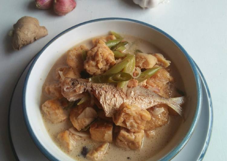 Buncis, tahu dan tempe kuah tauco