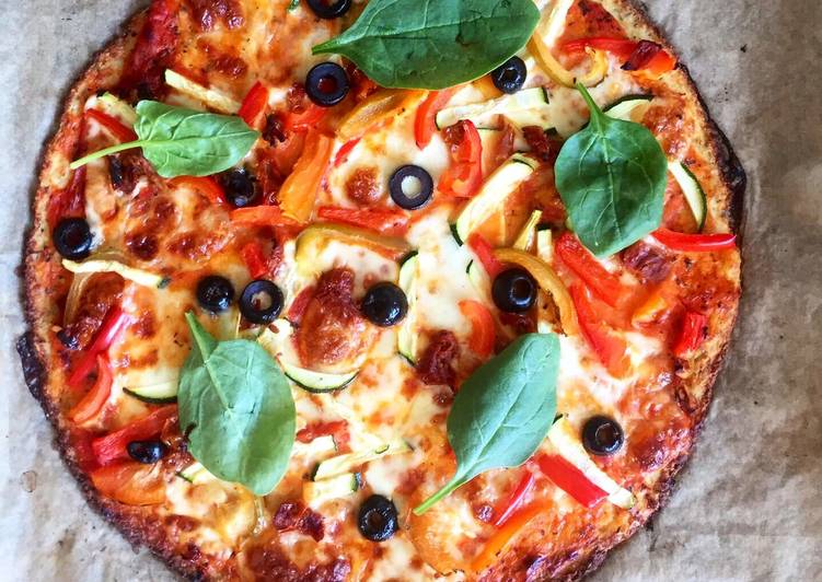 Pizza con base de coliflor