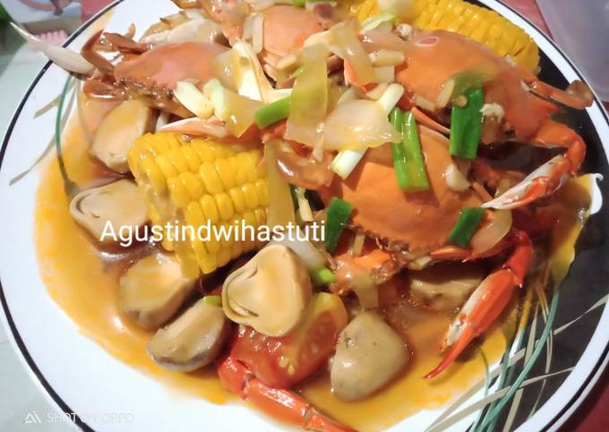 Rajungan/kepiting Jamur Kancing Asam Manis