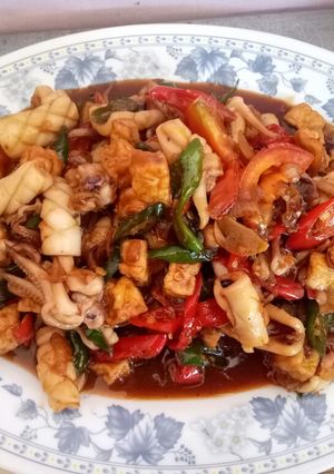 Foto resep Cumi saos tiram + Cabe ijo
