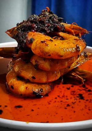 Una foto de Camarón en salsa de chiles secos