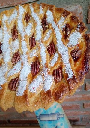 Una foto de Pasta frola de mermelada de durazno