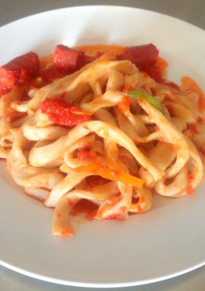 A picture of Homemade Fettuccine Pasta.