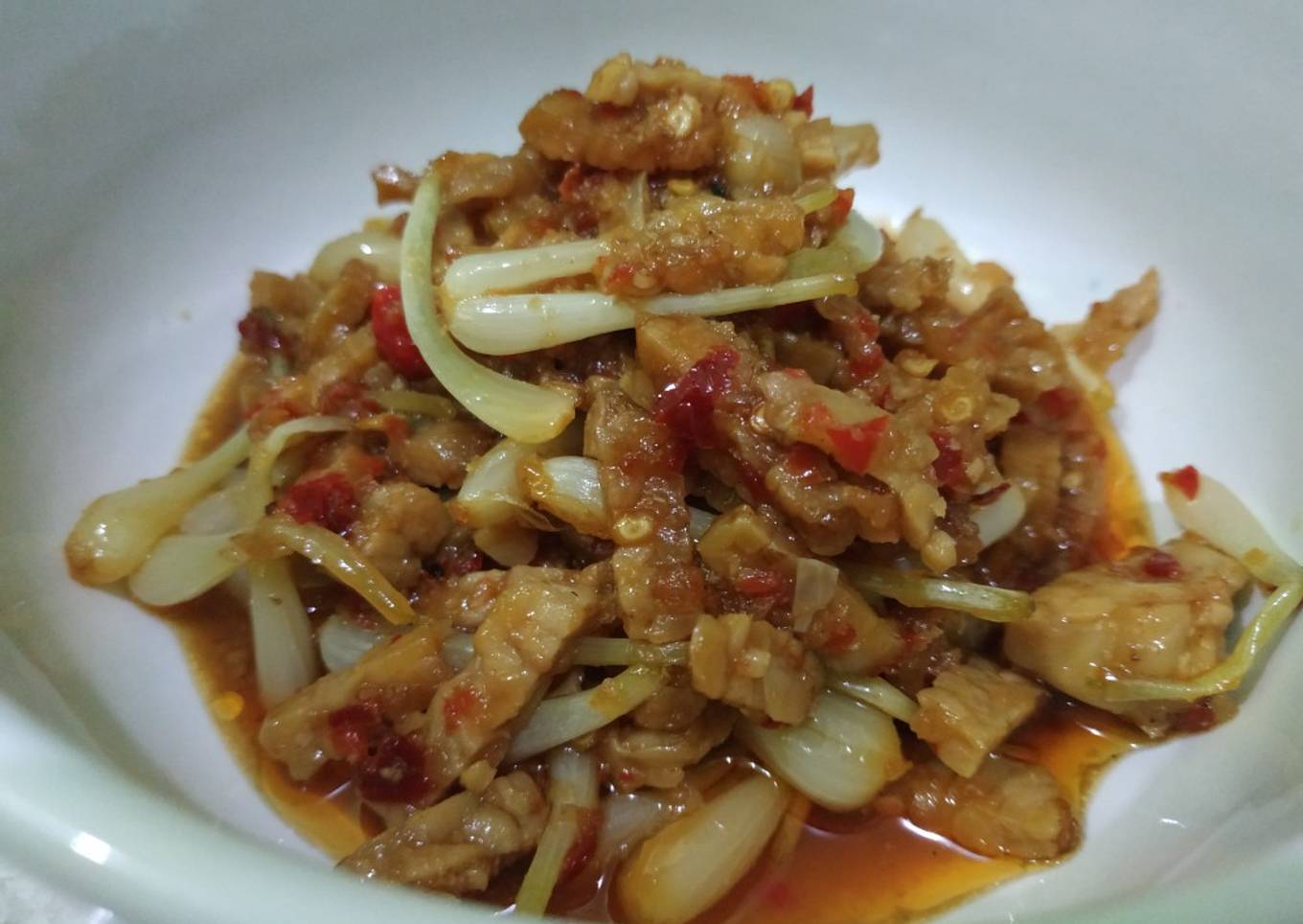 Tumis Kuncai Tempe Pedas | Menu Sehari-hari