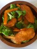Ensalada con crujiente de camote
