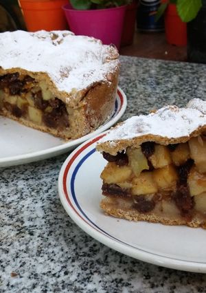Una foto de Torta de manzanas integral