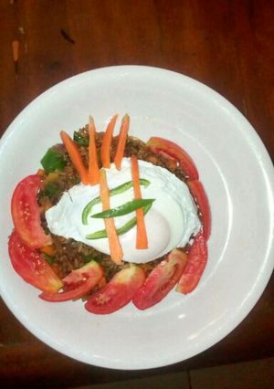 A picture of Garnished Jollof Rice.