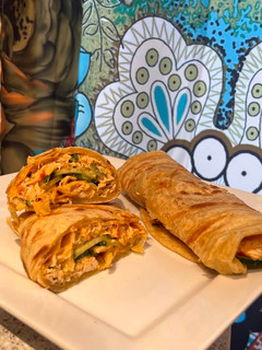 A picture of Chicken tikka roll paratha.