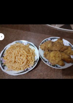 صورة لوصفة فراخ بانيه مع معكرونه اسباجتي